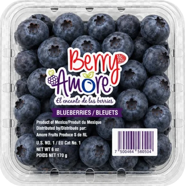 Clamshell de arándanos Berry Amore de 6 oz