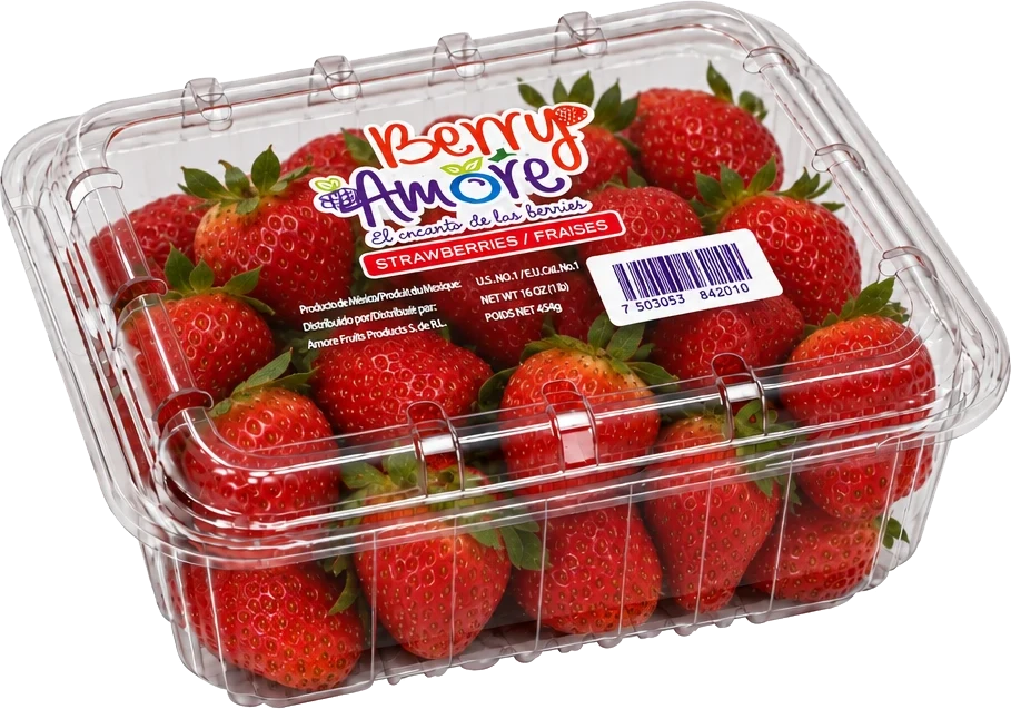 Clamshell de fresas Berry Amore de 16 oz